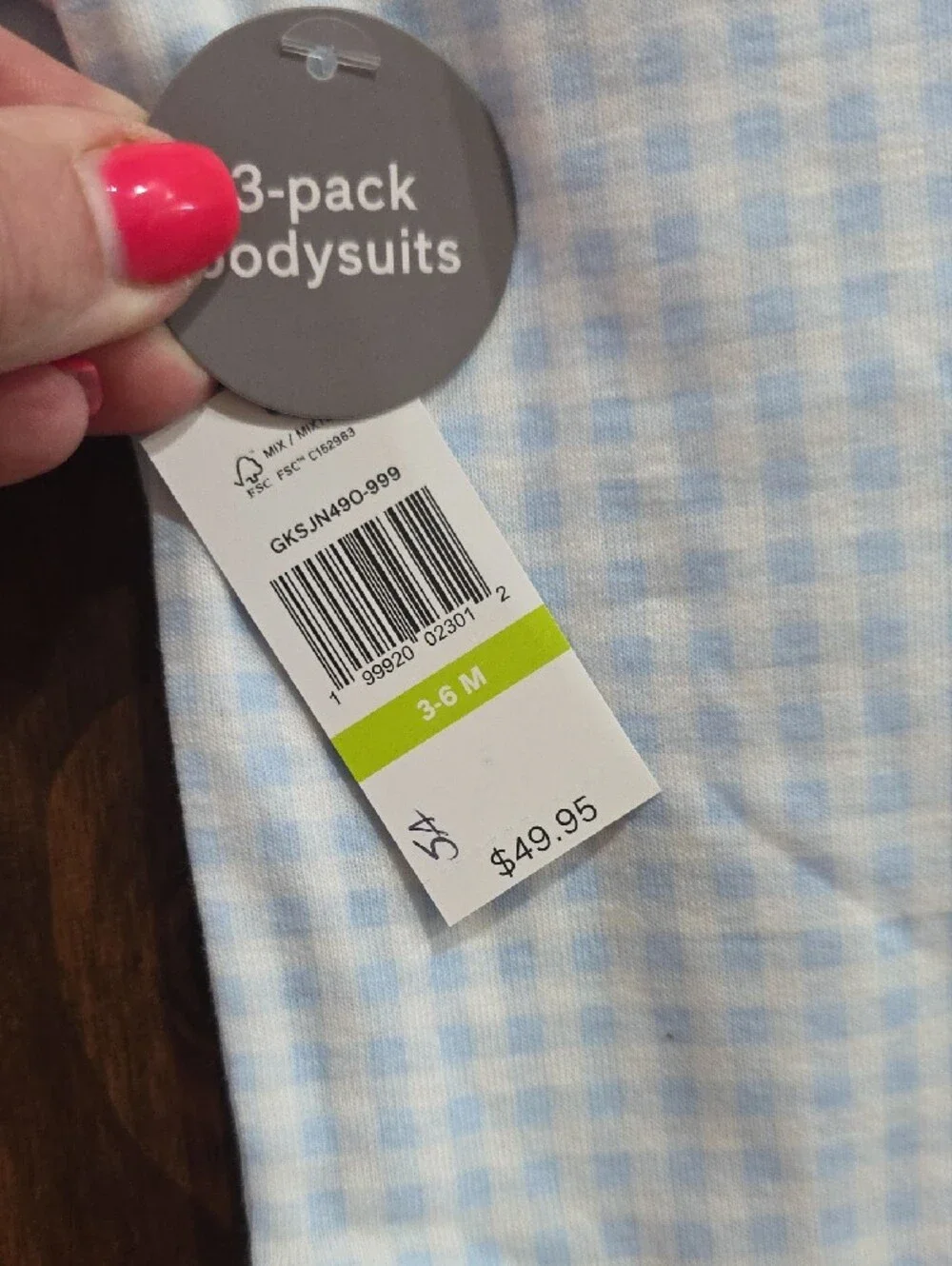 GAP Blue Gingham Short-Sleeve One-Piece Bodysuit
